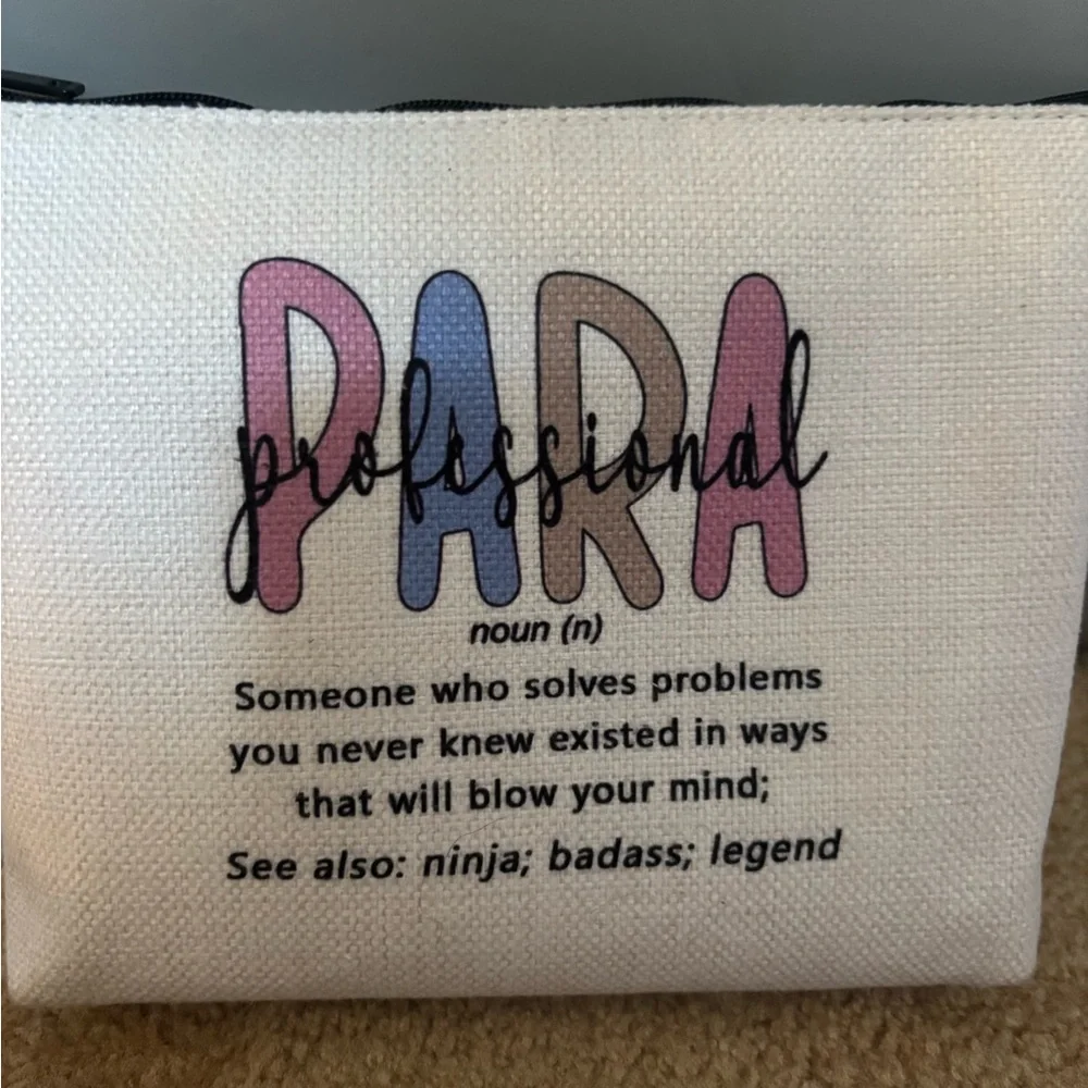 Canvas Zipper Pouch with PARA Professional Design Teacher Aide